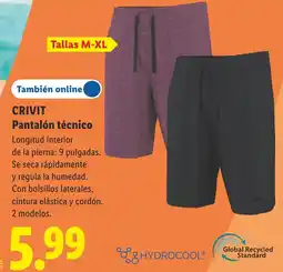 Lidl Crivit pantalón técnico oferta