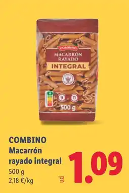 Lidl Combino macarrón rayado integral oferta