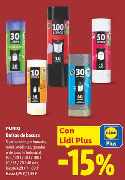 Lidl Purio bolsas de basura oferta