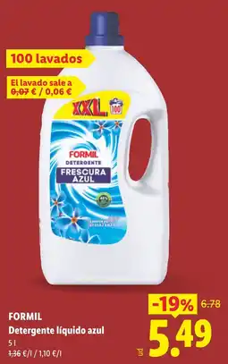 Lidl Formil Detergente liquido azul oferta