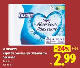 Lidl Floralys papel de cocina superabsorbente decorado oferta