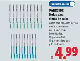Lidl Parkside hojas para sierra de calar oferta