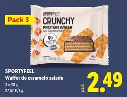 Lidl Sportyfeel crunchy protein wafer sabor a caramelo salado oferta