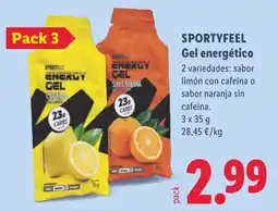 Lidl Sportyfeel Gel energético oferta