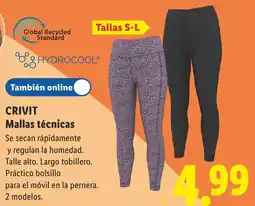 Lidl Hydrocool mallas técnicas oferta