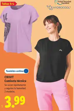 Lidl Crivit camiseta técnica oferta