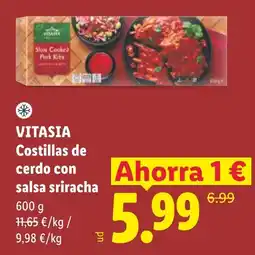 Lidl VITASIA costillas de cerdo con salsa sriracha oferta