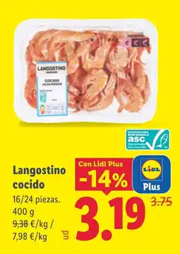Lidl Langostino cocido oferta