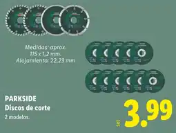 Lidl Parkside discos de corte oferta