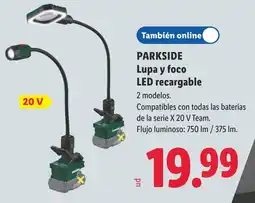 Lidl Parkside lupa y foco led recargable oferta