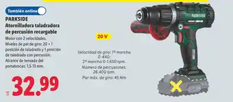 Lidl Parkside atornilladora taladradora de percusión recargable oferta