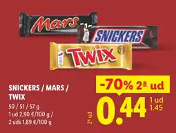 Lidl snickers / mars / twix oferta