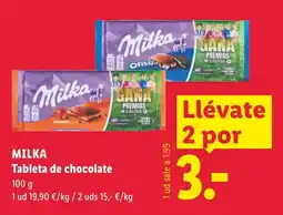 Lidl Milka Tableta de chocolate oferta