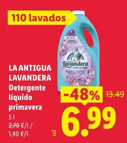 Lidl La antigua lavandera detergente líquido primavera oferta