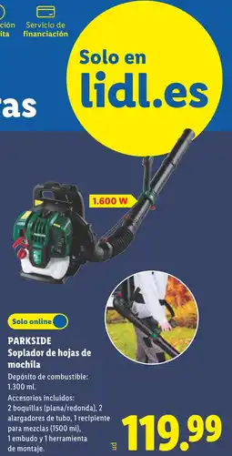 Lidl Parkside Soplador de hojas de mochila oferta