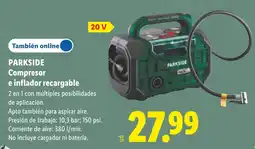 Lidl Parkside compresor e inflador recargable oferta