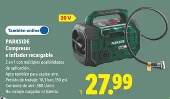 Parkside compresor e inflador recargable