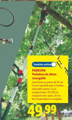 Lidl Parkside podadora de altura recargable oferta