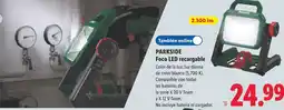Lidl Parkside foco led recargable oferta