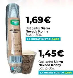 Comerco Cash & Carry Sierra Nevada Konny got cartró oferta
