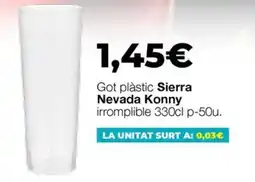 Comerco Cash & Carry Sierra Nevada Konny got plàstic oferta