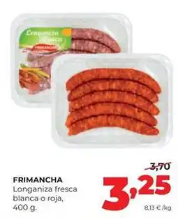 Alimerka Frimancha - longaniza fresca blanca o roja oferta