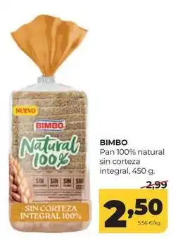 Alimerka Bimbo - pan 100% natural sin corteza integral oferta