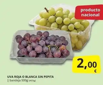 Uva roja o blanca sin pepita