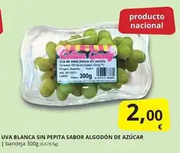 Supermercados MAS Candy - uva blanca sin pepita sabor algodón de azucar oferta
