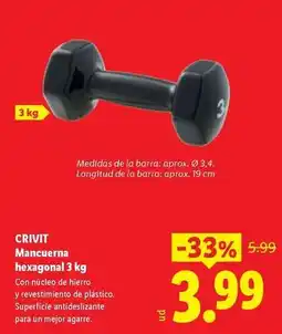 Ocine Crivit - mancuerna hexagonal 3 kg oferta