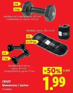 Ocine Crivit - mancuernas/lastres oferta