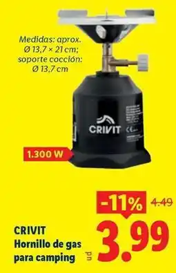 Ocine Crivit - hornillo de gas para camping oferta
