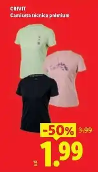 Ocine Crivit - camiseta técnica prémium oferta