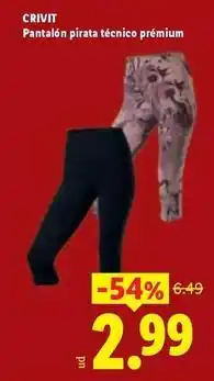 Ocine Crivit - pantalón pirata técnico prémium oferta
