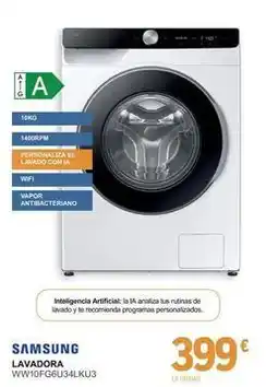 E.Leclerc Samsung - lavadora ww10fg6u34lku3 oferta