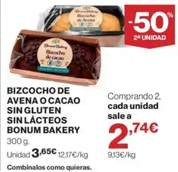 Supercor Bonum Bakery bizcocho de avena o cacao oferta