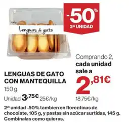 Supercor Lenguas de gato con mantequilla oferta