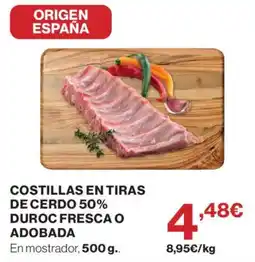 Supercor Costillas en tiras de cerdo 50% duroc fresca o adobada oferta