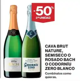 Supercor Bach cava brut nature, semiseco o rosado o codorniu zero blanco oferta