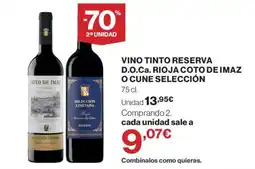 Supercor Vino tinto reserva d.o.ca. rioja coto de imaz o cune selección oferta