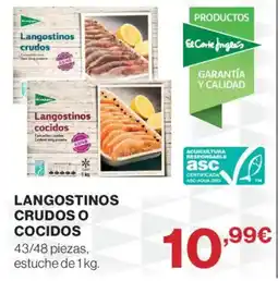Supercor El Corre Ingles langostinos crudos o cocidos oferta
