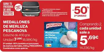 Supercor Pescanova medallones de filetes de merluza del cabo oferta