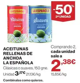 Supercor La española aceitunas rellenas de anchoa oferta