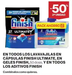 Supercor En todos los lavavajilas en cápsulas finish ultimate, en geles finish, 50 dosis, y en todos los aditivos finish oferta