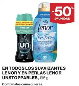 Supercor Lenor en todos los suavizantes y perlas unstoppables oferta