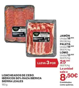 Supercor Sierra Leales loncheados de cebo ibéricos 50% raza ibérica oferta