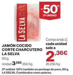 Supercor La Selva jamón cocido corte charcutero oferta