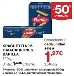 Supercor Barilla spaghetti n° 5 o macarrones oferta