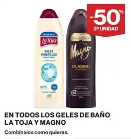 Supercor La Toja y Magno En todos los geles de baño oferta