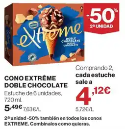 Supercor Nestle cono extreme doble chocolate oferta
